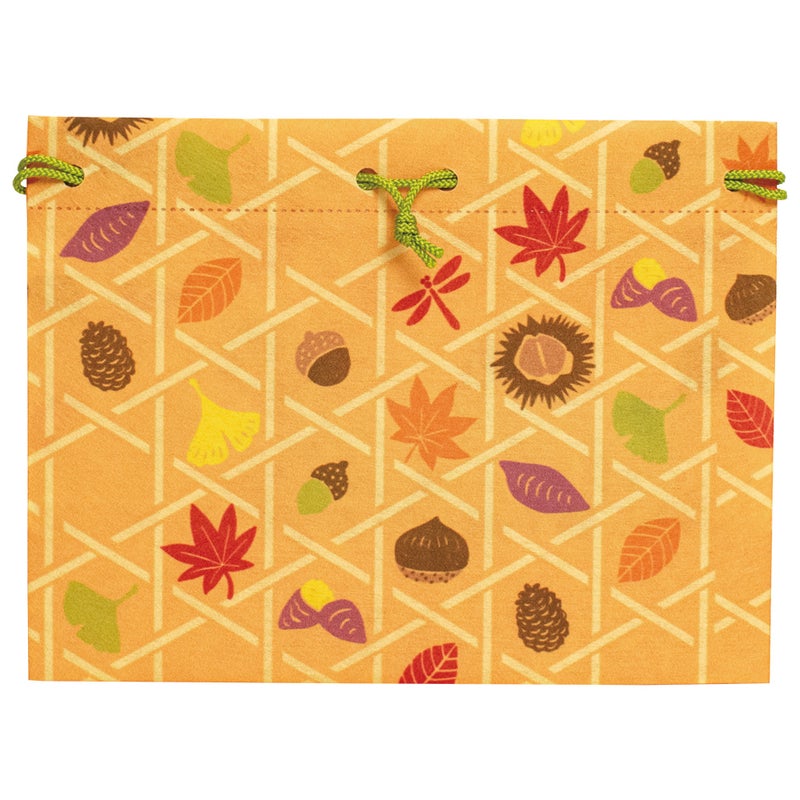 ラッピング｜【秋ギフト】信玄袋　いもくり紅葉柄｜不織布ラッピング袋｜20枚入～