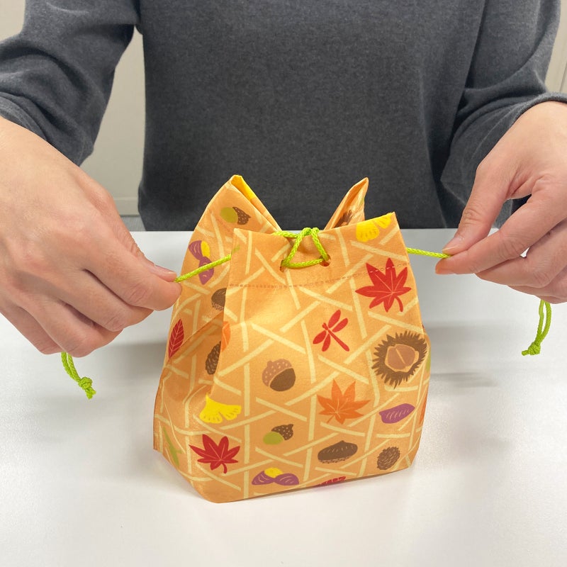 ラッピング｜【秋ギフト】信玄袋　いもくり紅葉柄｜不織布ラッピング袋｜20枚入～