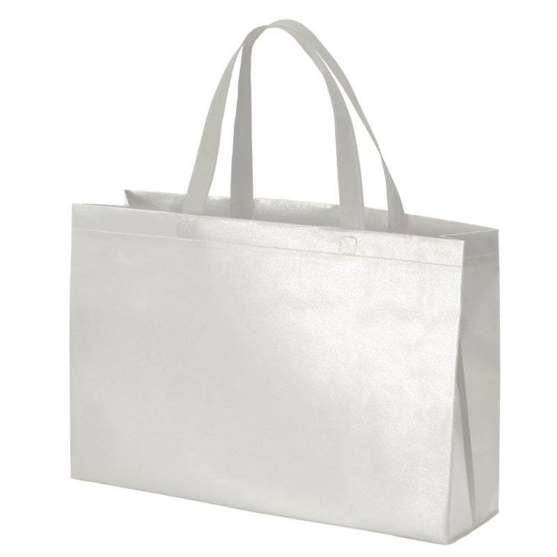 不織布バッグ｜【名入れ大ロット】ラミ不織布バッグ　角底　中横サイズ｜ 100枚入