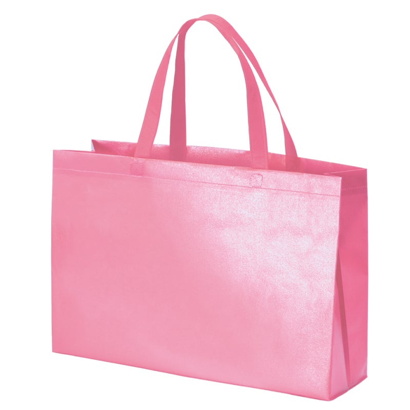 不織布バッグ｜【名入れ大ロット】ラミ不織布バッグ　角底　中横サイズ｜ 100枚入