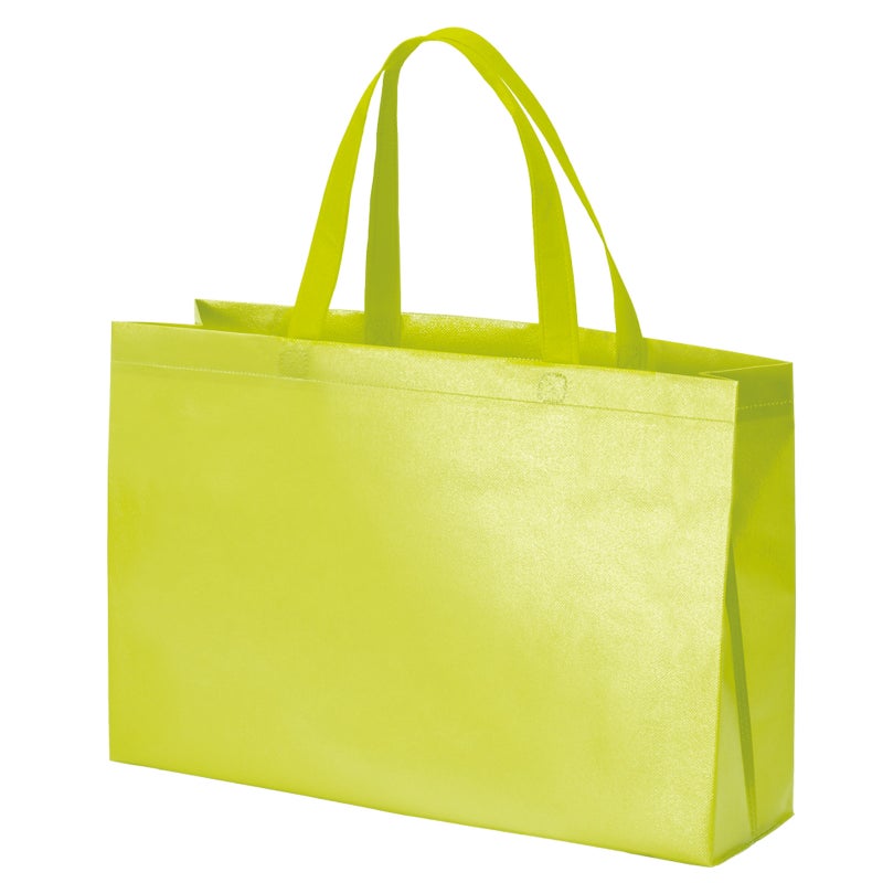 不織布バッグ｜【名入れ大ロット】ラミ不織布バッグ　角底　中横サイズ｜ 100枚入