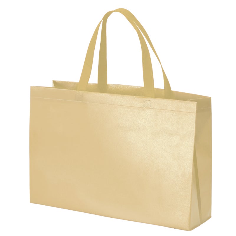 不織布バッグ｜【名入れ大ロット】ラミ不織布バッグ　角底　中横サイズ｜ 100枚入