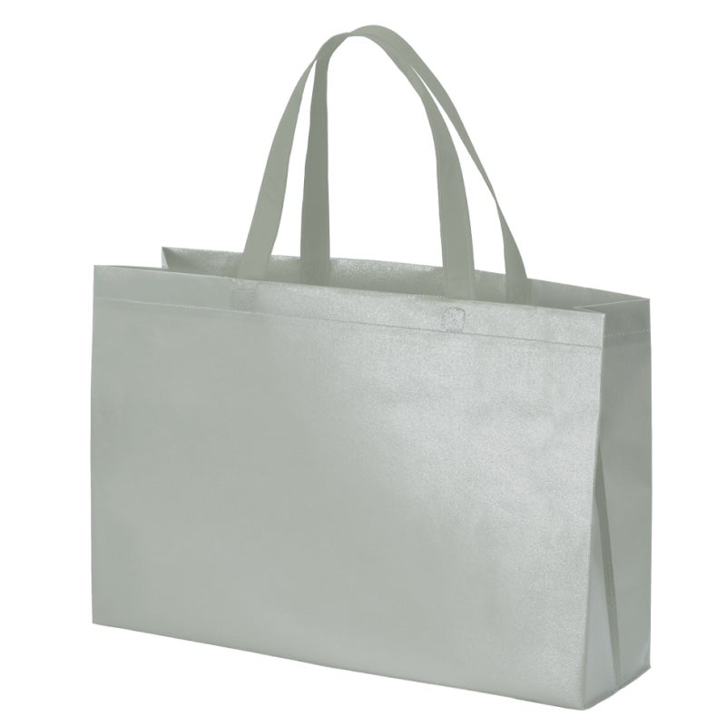 不織布バッグ｜【名入れ大ロット】ラミ不織布バッグ　角底　中横サイズ｜ 100枚入