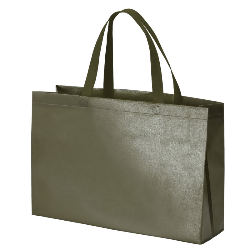 不織布バッグ｜【名入れ大ロット】ラミ不織布バッグ　角底　中横サイズ｜ 100枚入