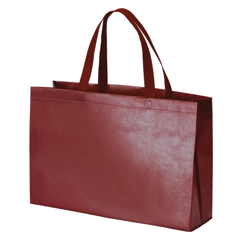 不織布バッグ｜【名入れ大ロット】ラミ不織布バッグ　角底　中横サイズ｜ 100枚入