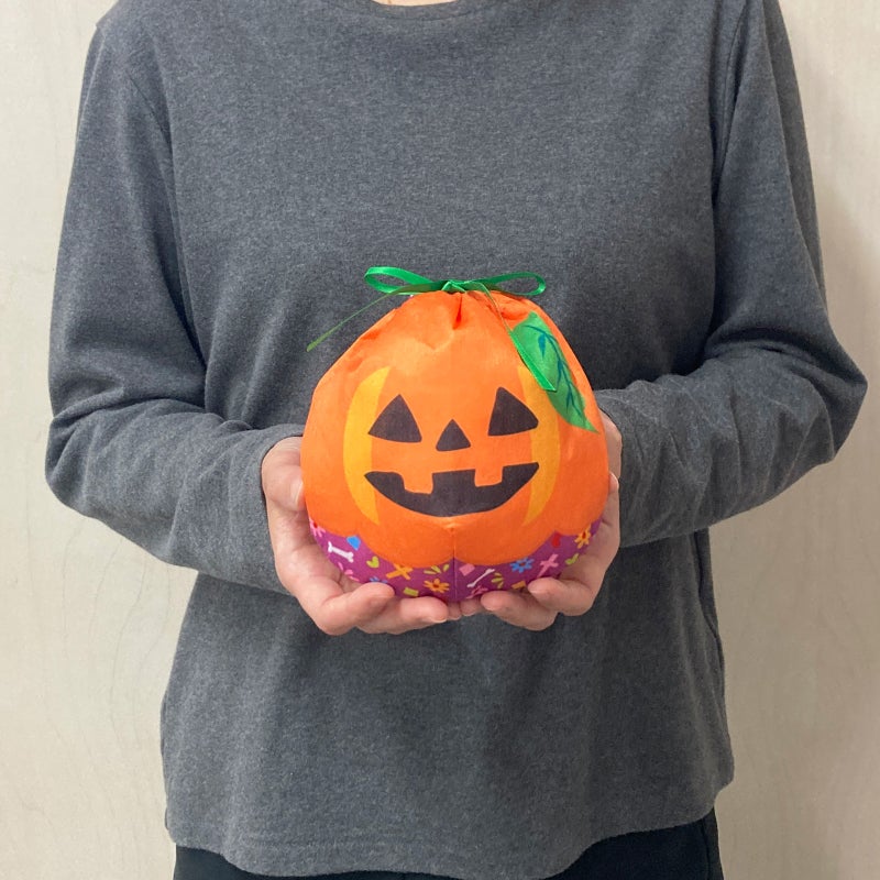ラッピング｜【ハロウィン】おてだま巾着　パンプキンアミーゴ柄｜不織布ラッピング袋｜20枚入～
