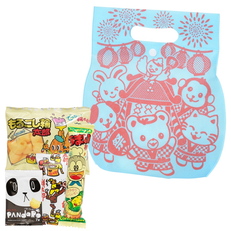 ラッピング｜【駄菓子詰め合わせ】小判抜きバッグ（小）わっしょい柄｜セット済み・すぐ配布OK｜60枚入