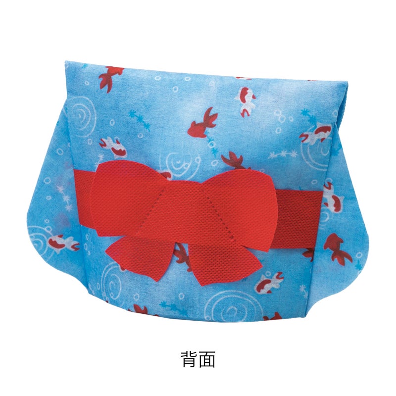 【駄菓子詰め合わせ】ゆかた（ミニ）水色金魚柄｜セット済み・すぐ配布OK｜60枚入