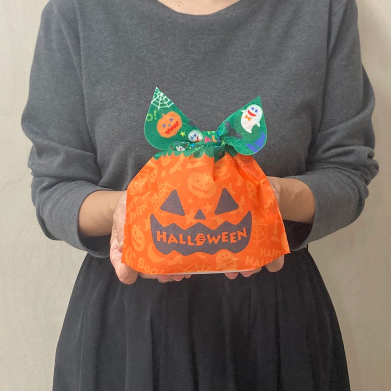 ラッピング｜【ハロウィン】タイパンプキンFP　ポップカラフル柄｜不織布ラッピング袋｜20枚入
