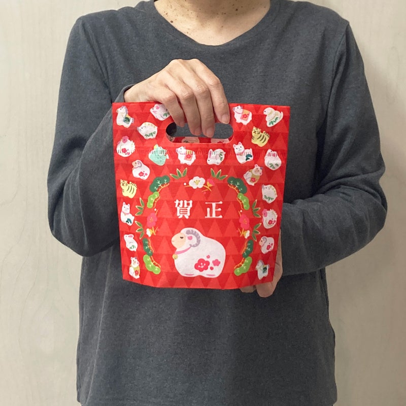 ラッピング｜【正月】小判抜きバッグ（ミニ）干支柄｜不織布ラッピング袋｜20枚入～