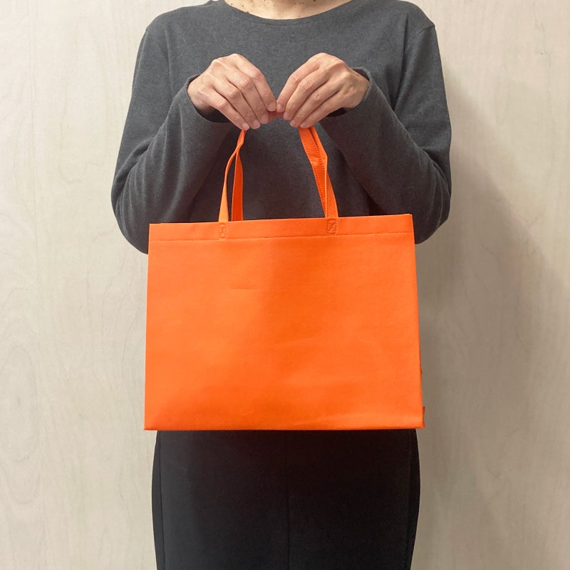 【名入れ／リピーター専用】不織布スクエアトート　厚手《100g》　A4横サイズ｜ 100枚入