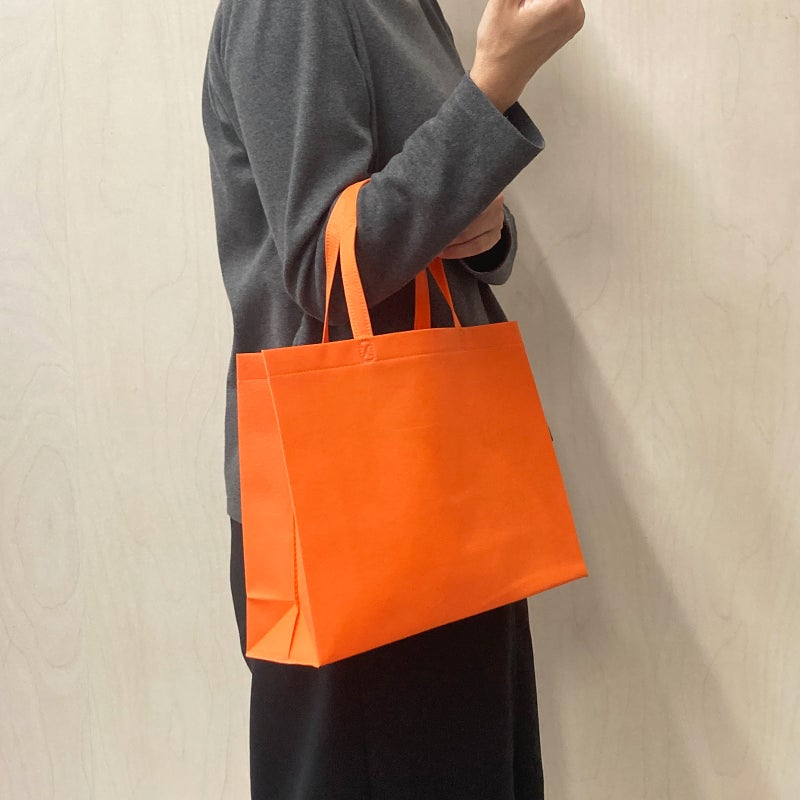 【名入れ／リピーター専用】不織布スクエアトート　厚手《100g》　A4横サイズ｜ 100枚入