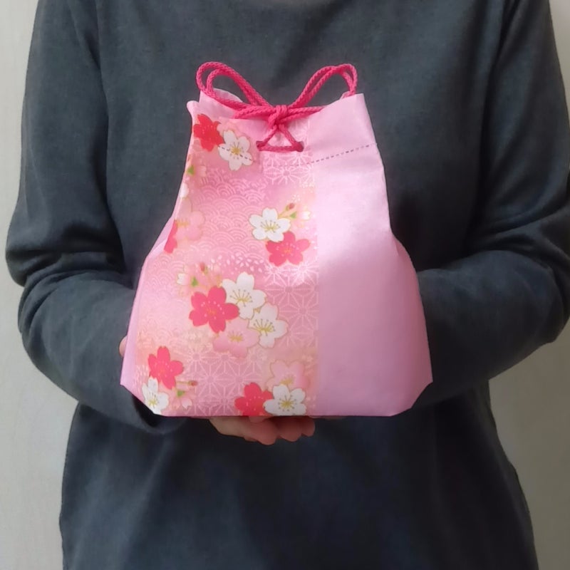 【桜ギフト】信玄袋　吉祥（きっしょう）柄｜不織布ラッピング袋｜20枚入～
